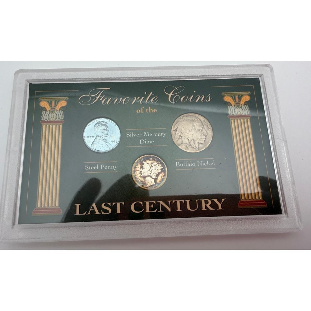 Favorite Coins of Last Century Set 1943 Steel Penny Mercury Dime Buffalo Nickel